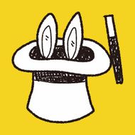magic rabbit doodle drawing N17