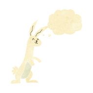 cartoon rabbit with thought bubble N12