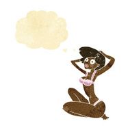 cartoon underwear model with thought bubble N2