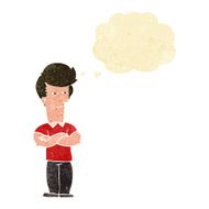 cartoon man with folded arms thought bubble N2