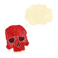 cartoon spooky skull with thought bubble N18