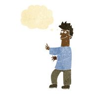 cartoon happy man with thought bubble N63