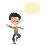 cartoon dancing man with thought bubble N4