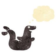 cartoon seal with thought bubble N2