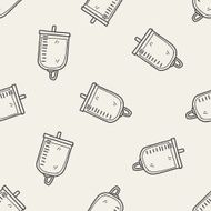 medical drip doodle drawing seamless pattern background N2