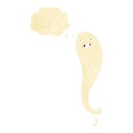 cartoon spooky ghost with thought bubble N5
