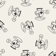 medical helicopter doodle seamless pattern background N2