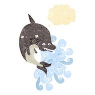 cartoon shark with thought bubble N6