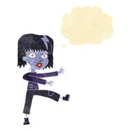 cartoon undead girl with thought bubble