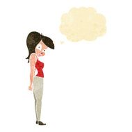 cartoon pretty woman with thought bubble N32