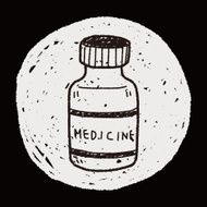 medicine bottle doodle drawing N10