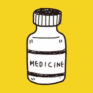medicine bottle doodle drawing N11