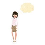 cartoon pretty businesswoman with thought bubble N2