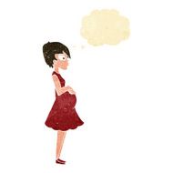 cartoon pregnant woman with thought bubble N2