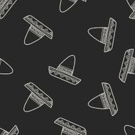 mexican hat doodle seamless pattern background N3