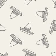 mexican hat doodle seamless pattern background N4