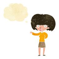 cartoon woman gesturing with thought bubble N6