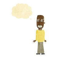 cartoon dad shrugging shoulders with thought bubble