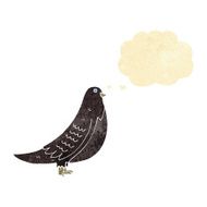 cartoon bird with thought bubble N14