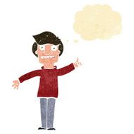 cartoon man asking question with thought bubble N8