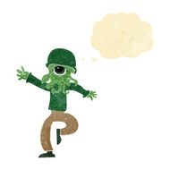 cartoon alien monster man with thought bubble N3