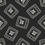 mobile shopping doodle seamless pattern background N2