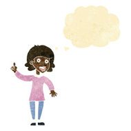 cartoon woman with idea thought bubble N29