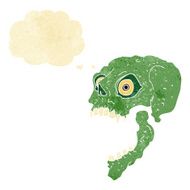 cartoon scary skull with thought bubble N3