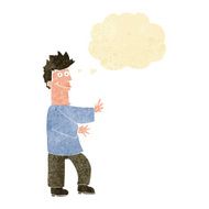 cartoon happy man with thought bubble N64