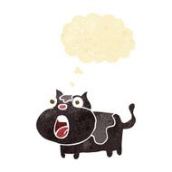 cartoon shocked cat with thought bubble