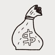 money bag doodle drawing N7