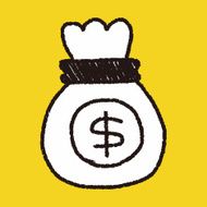 money bag doodle drawing N8