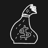 money bag doodle drawing N9