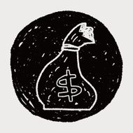 money bag doodle drawing N11