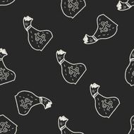 money bag doodle drawing seamless pattern background N2