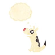 cartoon happy dog with thought bubble N15