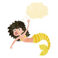cartoon pretty mermaid with thought bubble N5