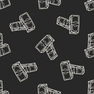 money bill doodle drawing seamless pattern background