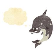 cartoon shark with thought bubble N8