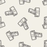 money bill doodle drawing seamless pattern background N2