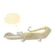 cartoon crocodile with thought bubble N3