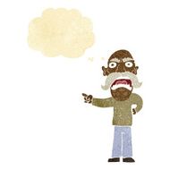 cartoon angry old man with thought bubble N19