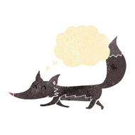 cartoon little wolf with thought bubble N2