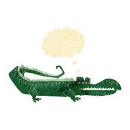 cartoon crocodile with thought bubble N4