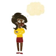 cartoon woman with folded arms thought bubble N3