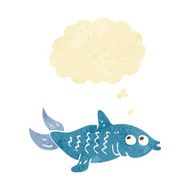 cartoon fish with thought bubble N13