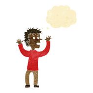 cartoon excited boy with thought bubble N15