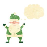 cartoon stressed out santa with thought bubble N2