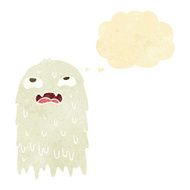 gross cartoon ghost with thought bubble