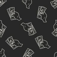 money doodle drawing seamless pattern background N2